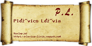 Plávics Lívia névjegykártya