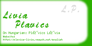livia plavics business card